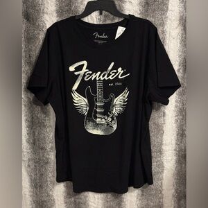 Fender Black Graphic Tee Shirt size 2X